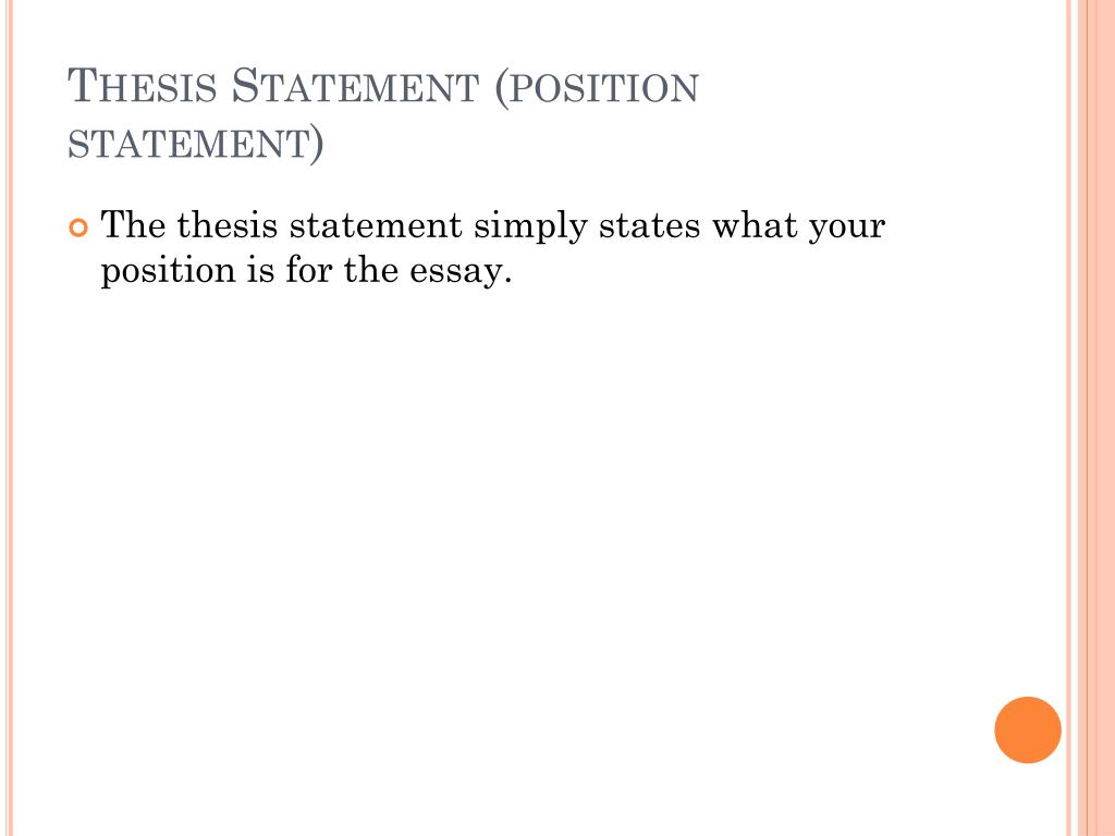 position paper thesis statement