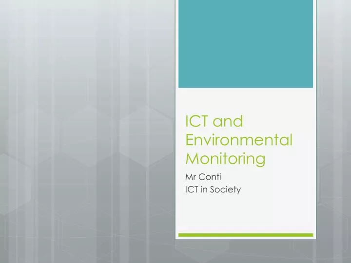 ict and environmental monitoring n.