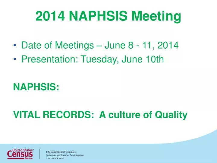 PPT 2014 NAPHSIS Meeting PowerPoint Presentation, free download ID