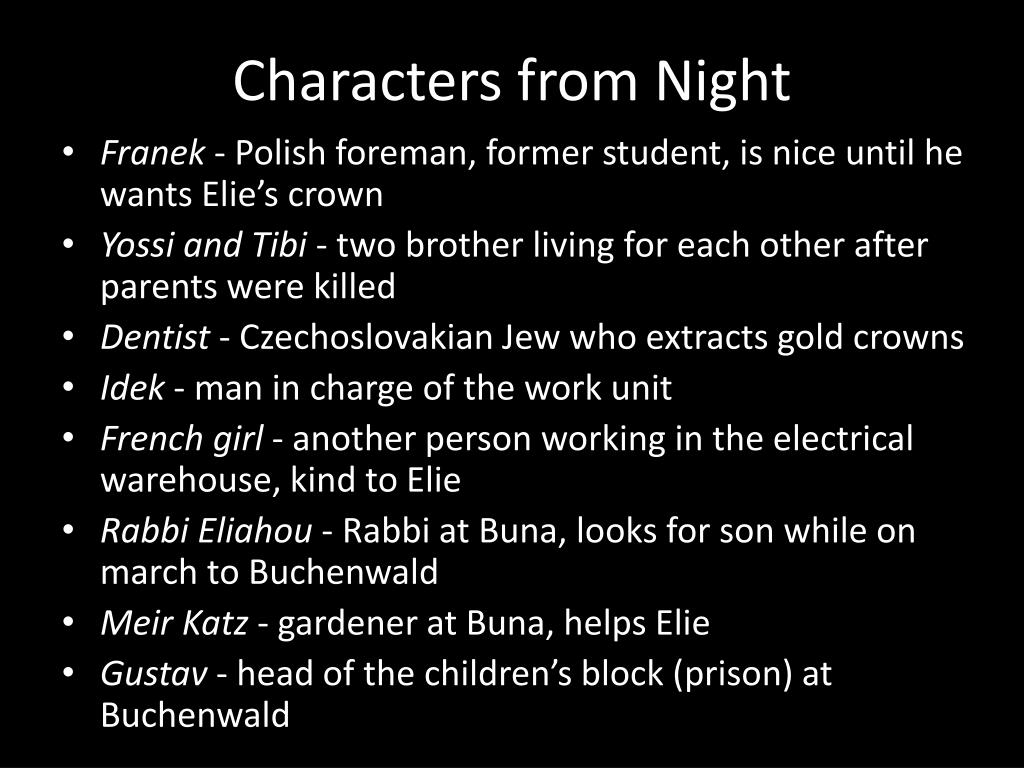 night elie wiesel characters
