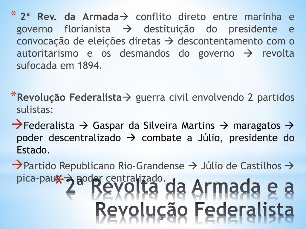 PPT - OS PRIMEIROS ANOS DA REPÚBLICA NO BRASIL PowerPoint Presentation -  ID:2323822