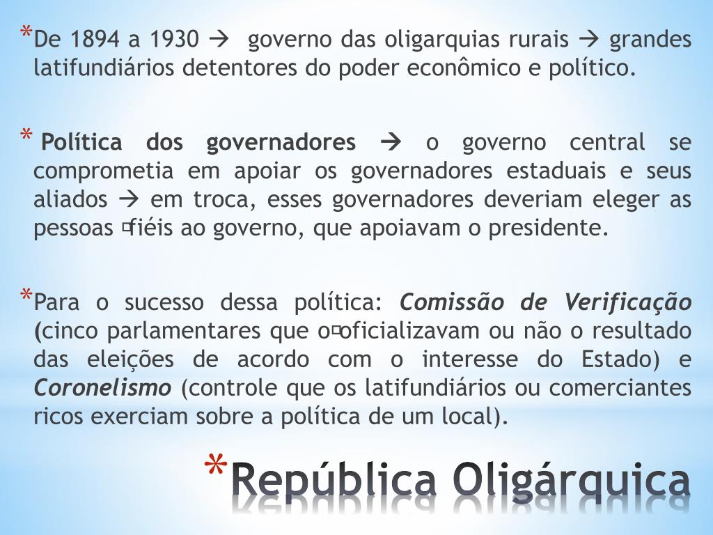 PPT - OS PRIMEIROS ANOS DA REPÚBLICA NO BRASIL PowerPoint Presentation -  ID:2323822