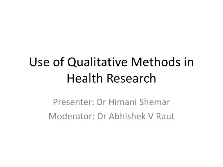 qualitative research on health