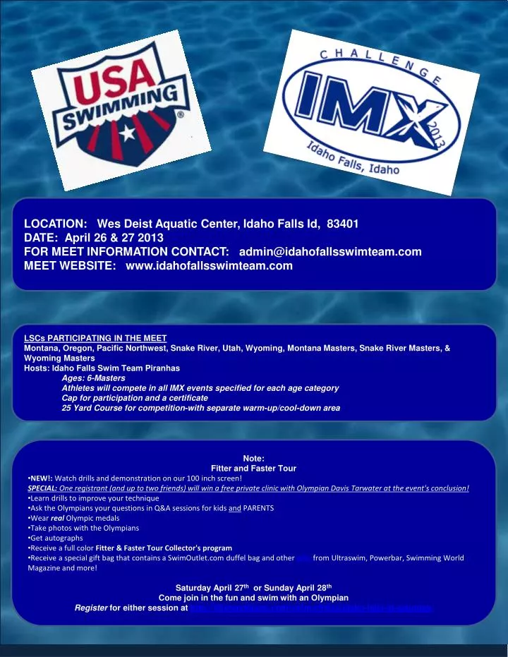 PPT LOCATION Wes Deist Aquatic Center, Idaho Falls Id, 83401 DATE