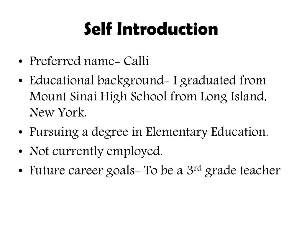PPT - Self Introduction PowerPoint Presentation, free download - ID:2324882