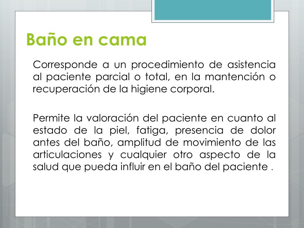 PPT - Baño en cama PowerPoint Presentation, free download - ID:2325903