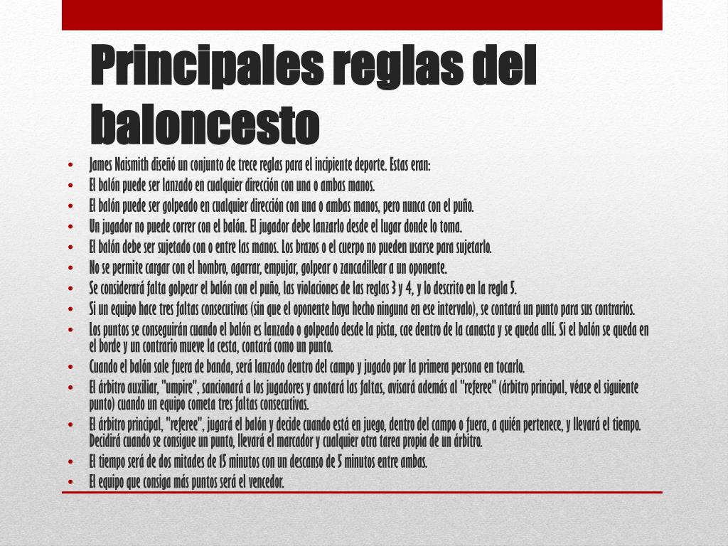 10 Reglas Del Baloncesto