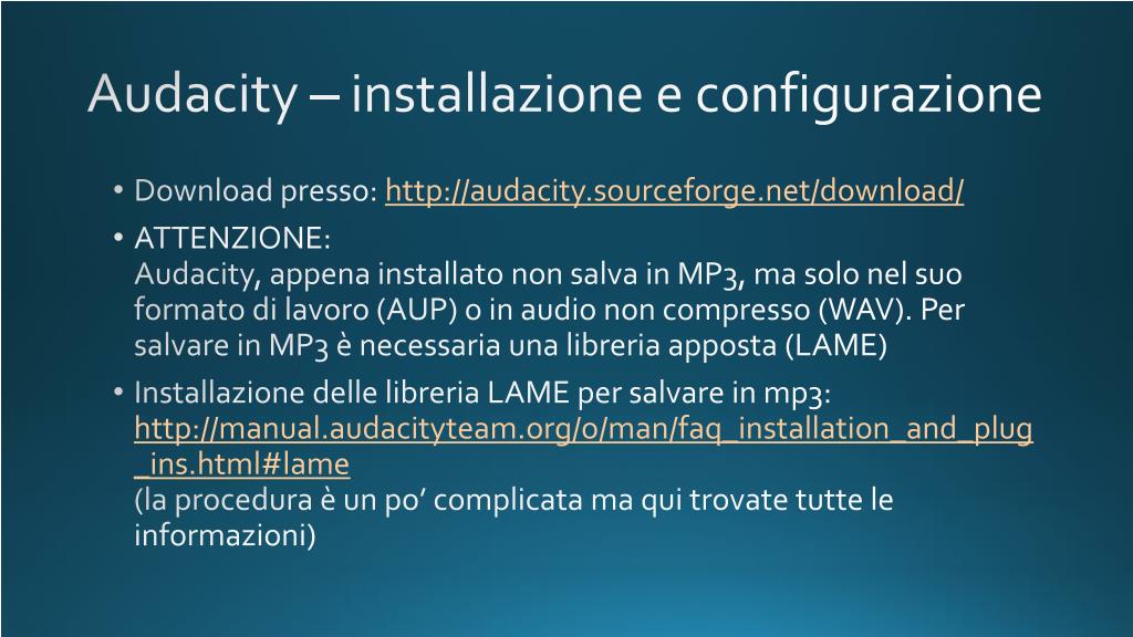PPT - Audacity e MP3 PowerPoint Presentation, free download - ID:2327286