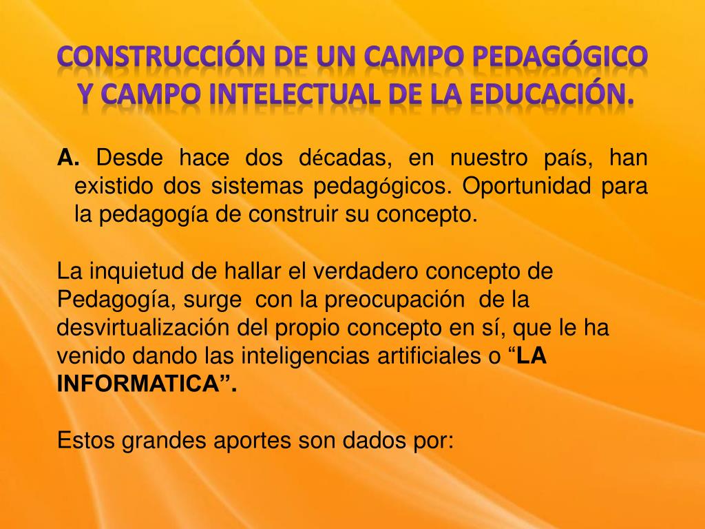 PPT - Conceptualización del campo pedagógico PowerPoint Presentation
