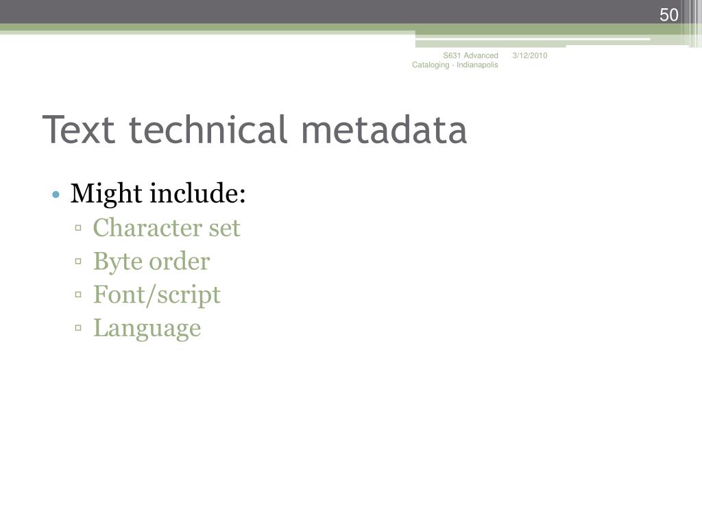 PPT - Introduction to Metadata for Cultural Heritage Organizations ...