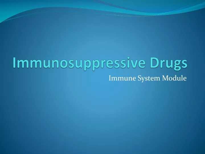 The effect of immunosuppressive drugs on the phenotype 