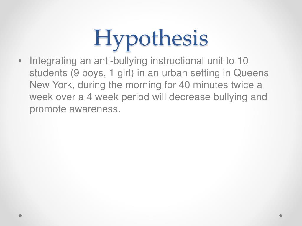 hypothesis bullying