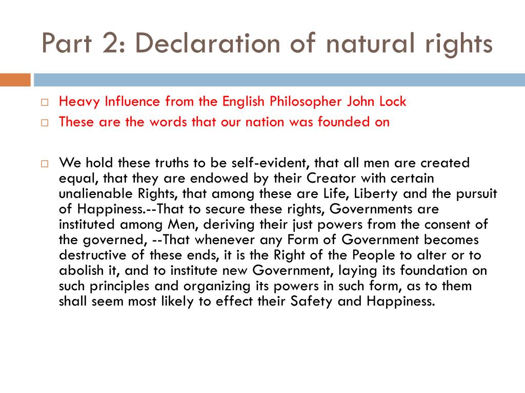 statement of natural rights declaration of independence