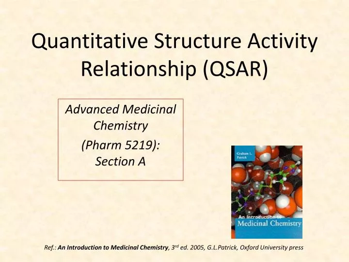 quantitative structure activity relationship qsar n.