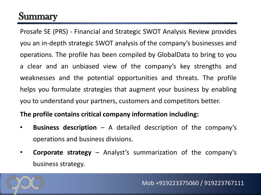 PPT - Prosafe SE (PRS) - Financial and Strategic SWOT Analysis Rev ...