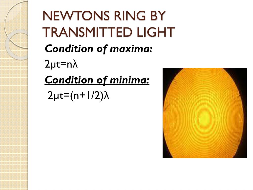 newtons ring by transmitted light l