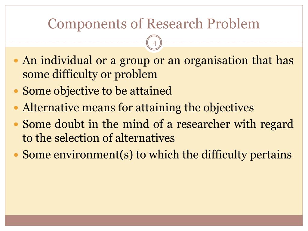 components of research problem slideshare