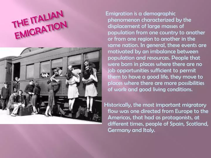 the italian emigration n.