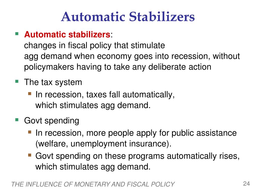 automatic stabilizers act like automatic stabilizers act like