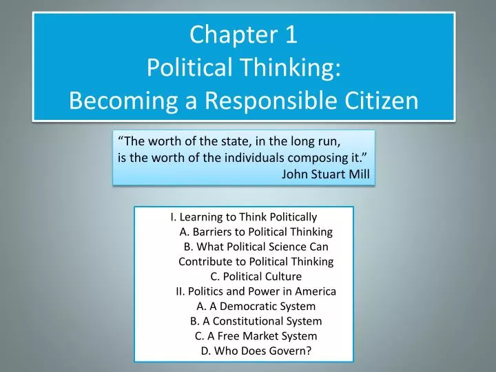 critical thinking and political culture becoming a responsible citizen
