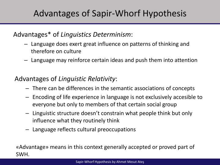 sapir whorf hypothesis examples and definition