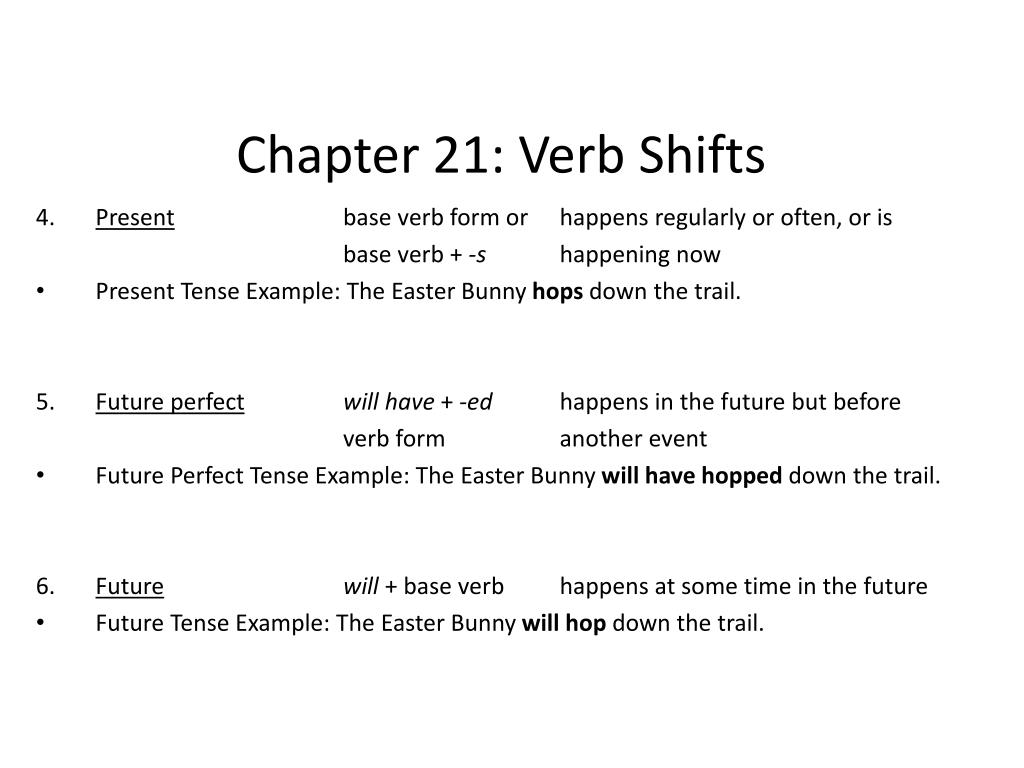 Ppt Chapter 21 Verb Shifts Powerpoint Presentation Free