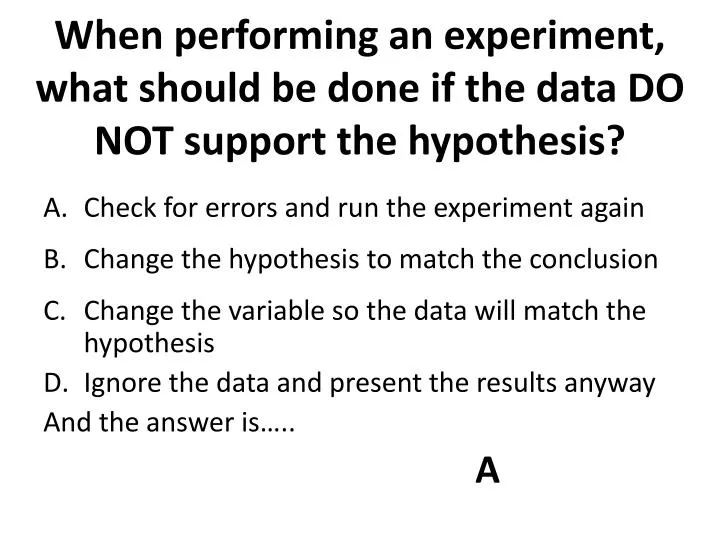 scientific method if the hypothesis is not supported