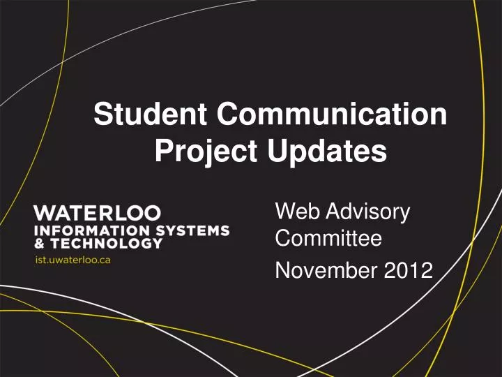 student communication project updates n.