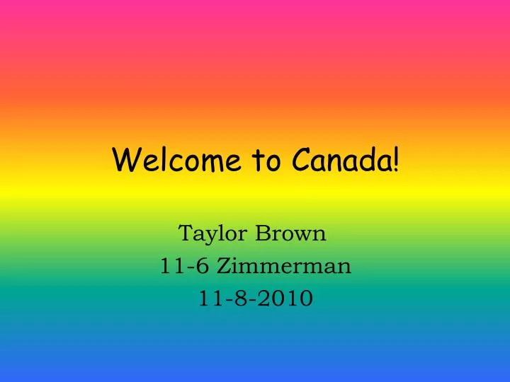 welcome to canada n.