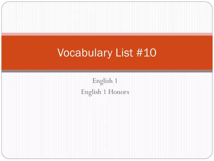 vocabulary list 10 n.