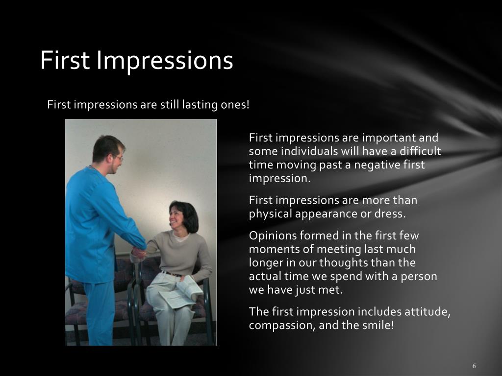 first impression example first impression example