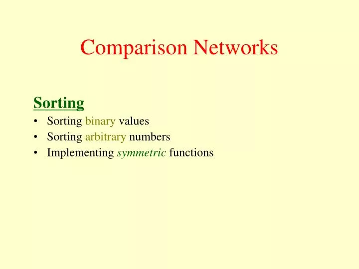comparison networks n.