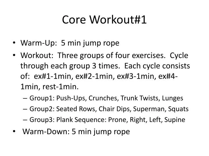 Ppt Core Workout 1 Powerpoint Presentation Free Download