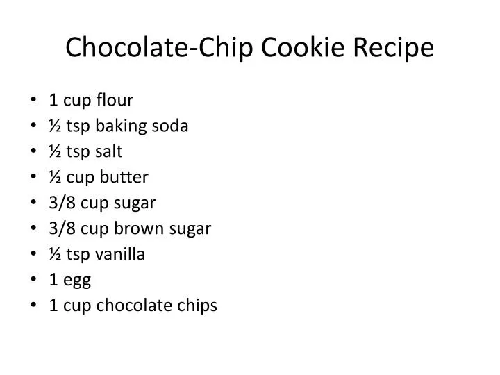 chocolate chip cookie recipe n.