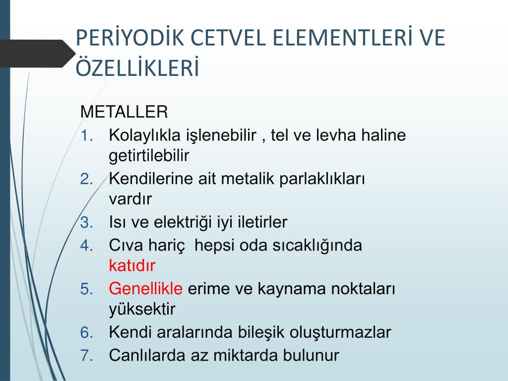 PPT - PERİYODİK CETVEL PowerPoint Presentation, free download - ID:2341033