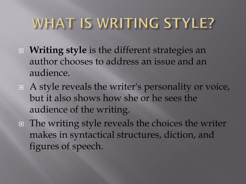 writing style presentation