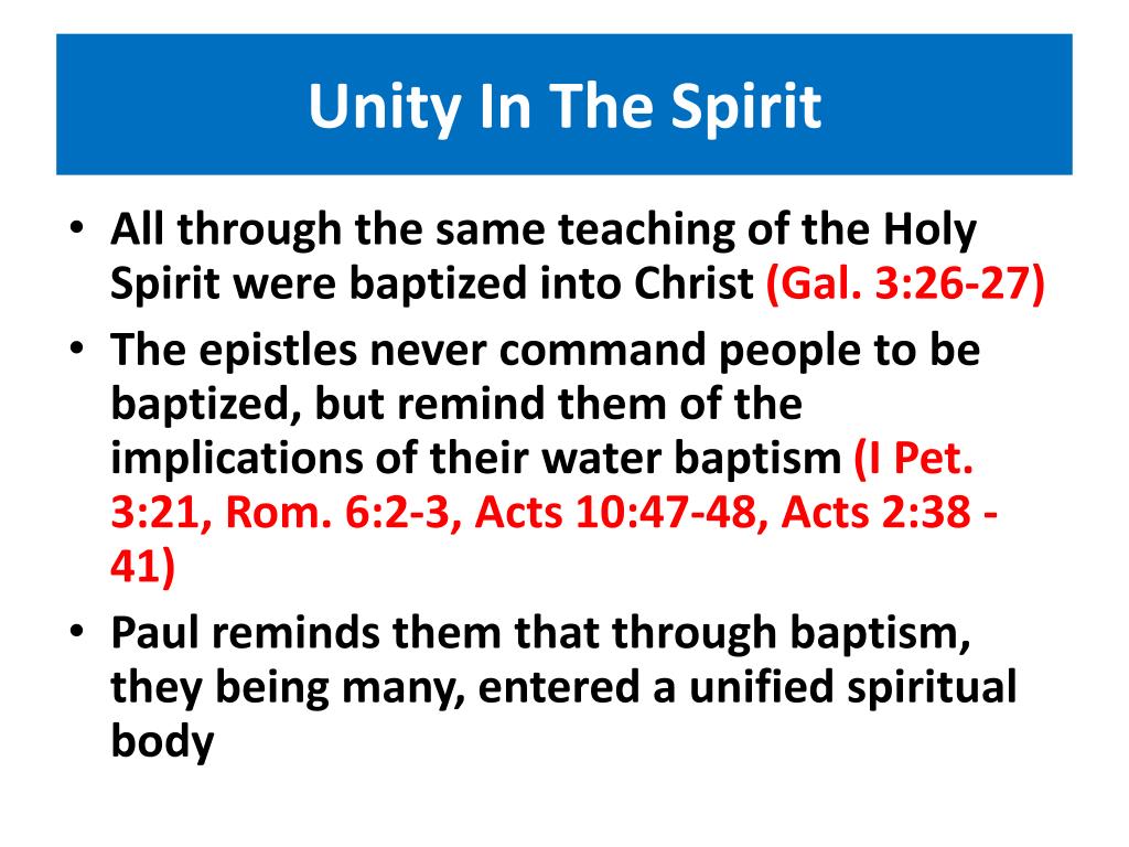 by one spirit are we all baptized by one spirit are we all baptized