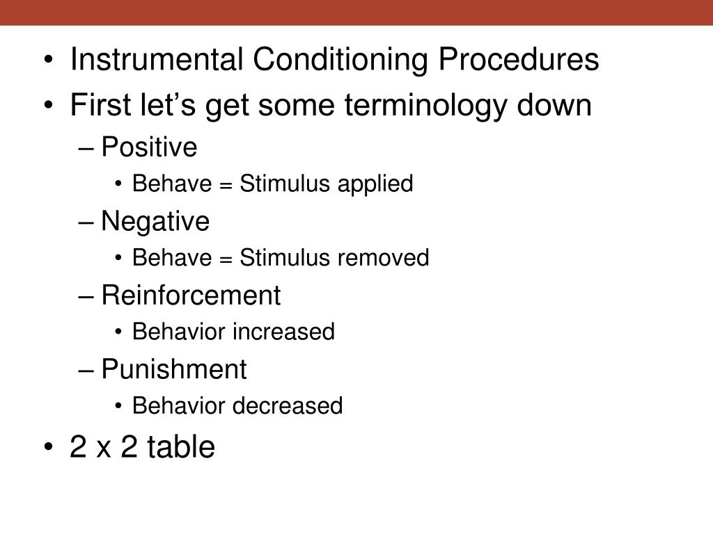 instrumental conditioning case study
