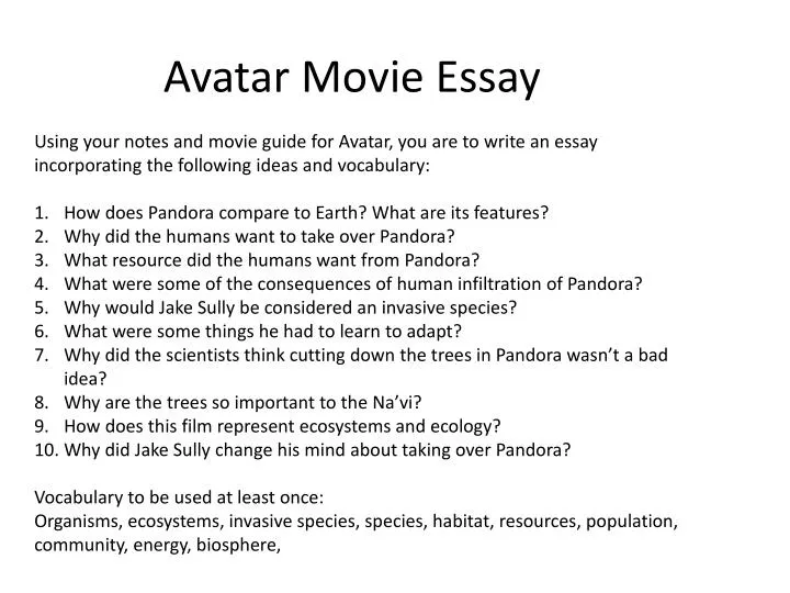 short essay about avatar movie