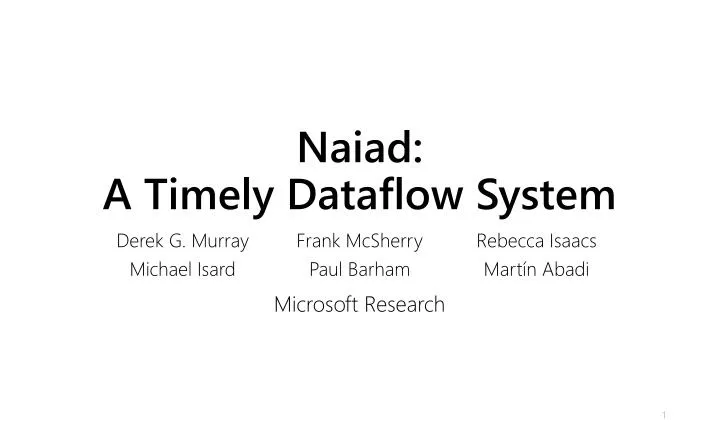 naiad a timely dataflow system n.