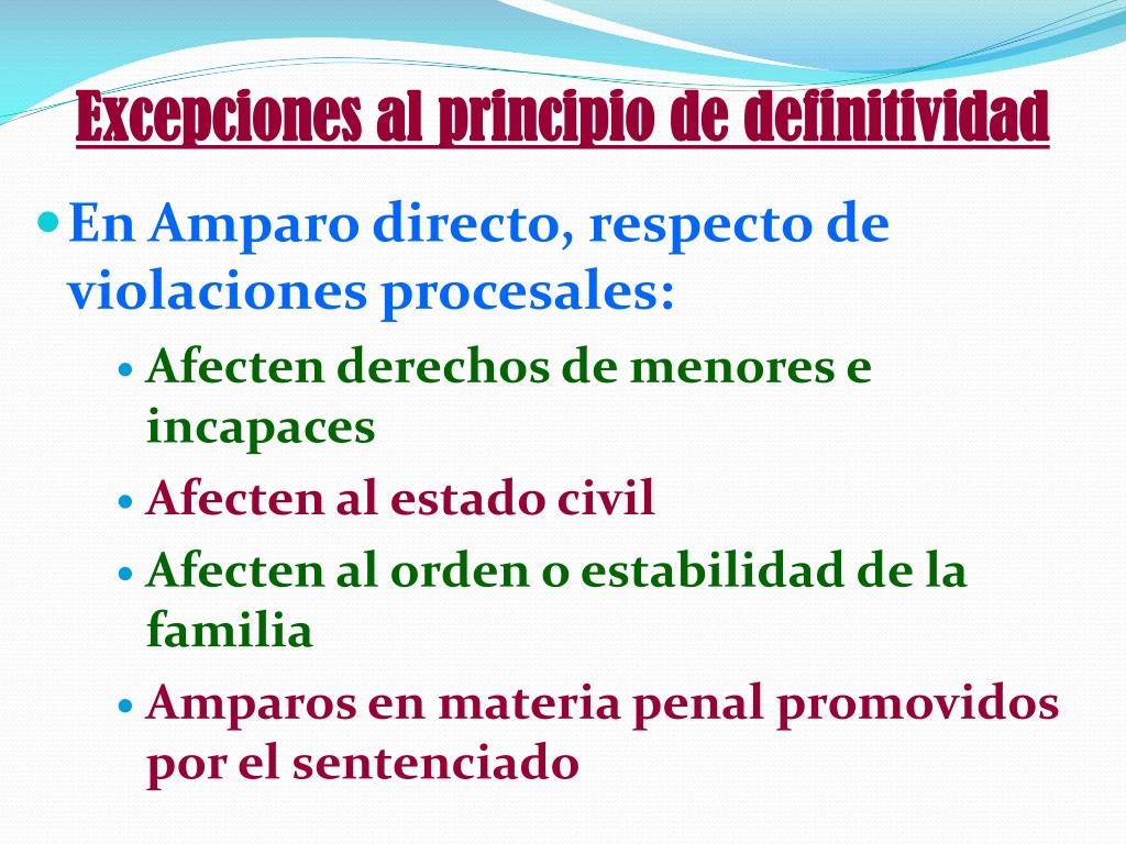Excepciones Al Principio De Definitividad En Amparo Penal