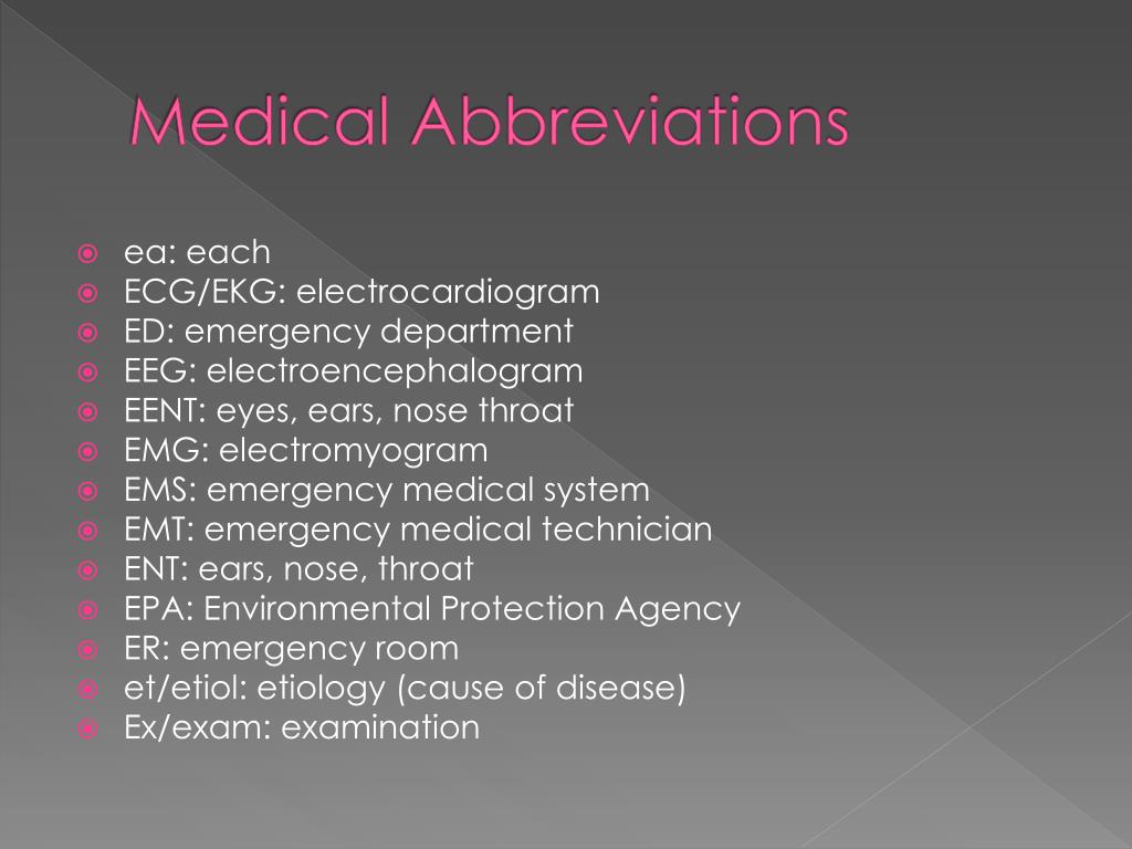 PPT - Medical Abbreviations PowerPoint Presentation, free download -  ID:2347455