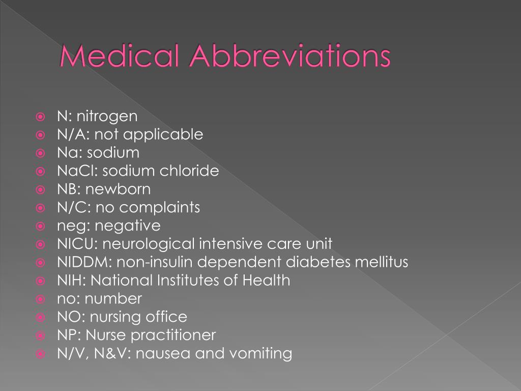 PPT - Medical Abbreviations PowerPoint Presentation, free download -  ID:2347455