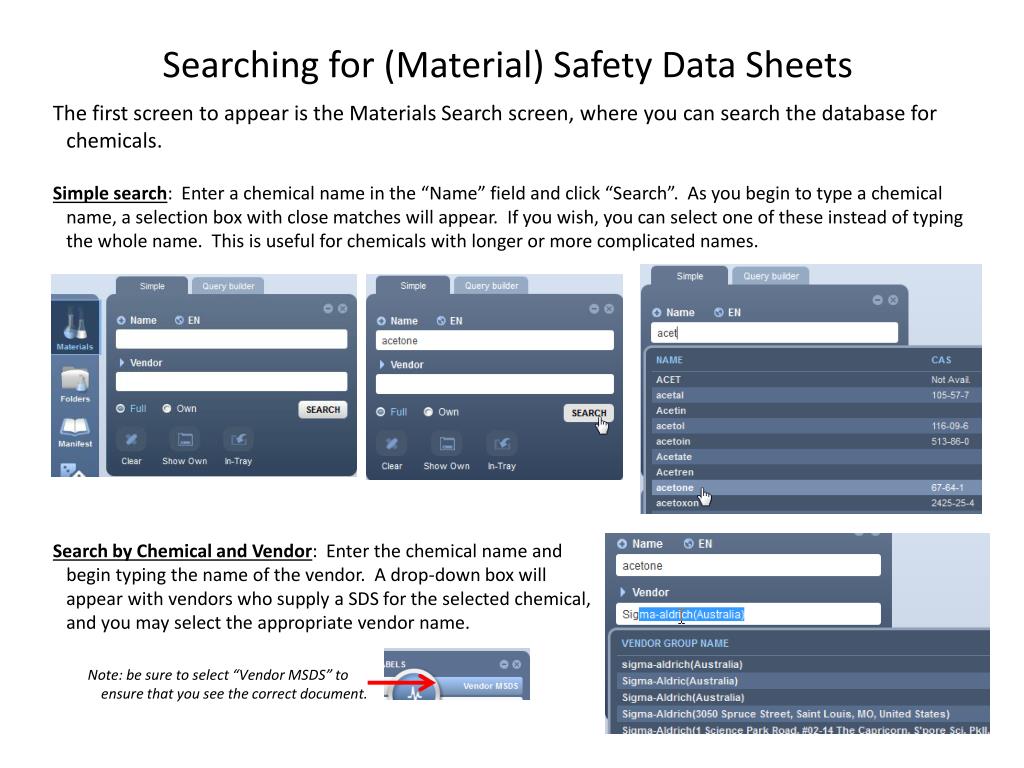 PPT - Searching for (Material) Safety Data Sheets ...