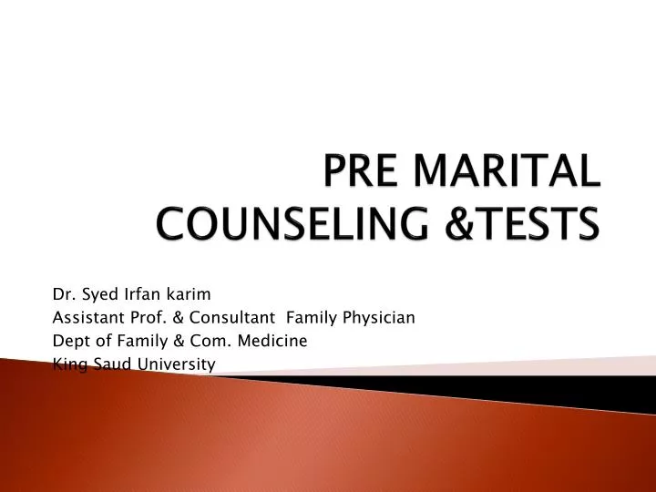 PPT - PRE MARITAL COUNSELING &amp;TESTS PowerPoint Presentation, free ...