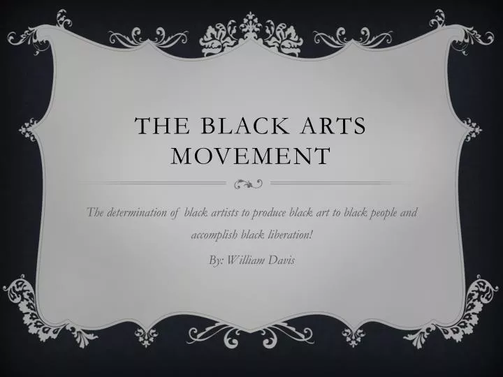 black arts movement research paper