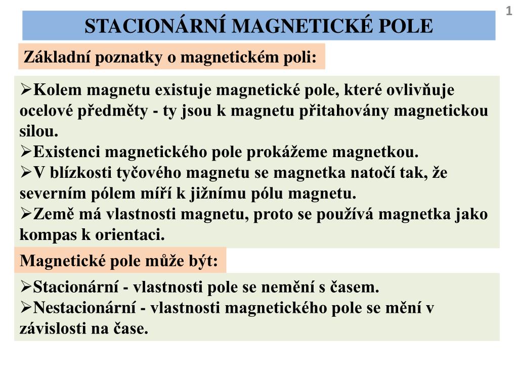 PPT - STACIONÁRNÍ MAGNETICKÉ POLE PowerPoint Presentation, free download -  ID:2351354