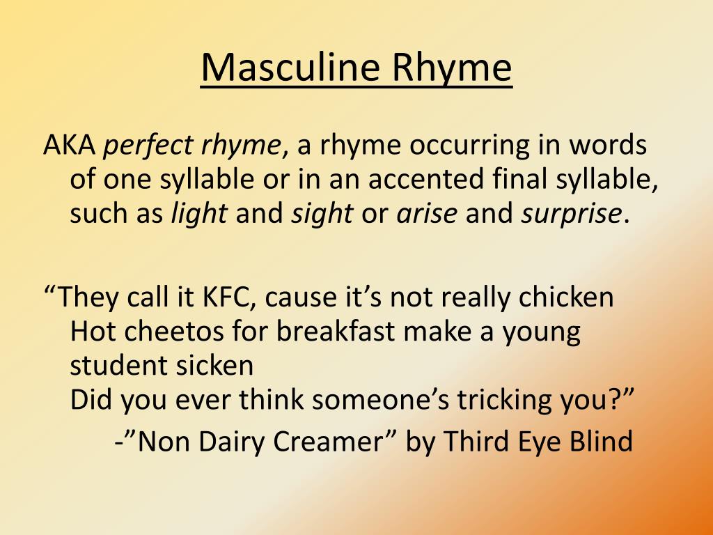 Masculine Rhyme