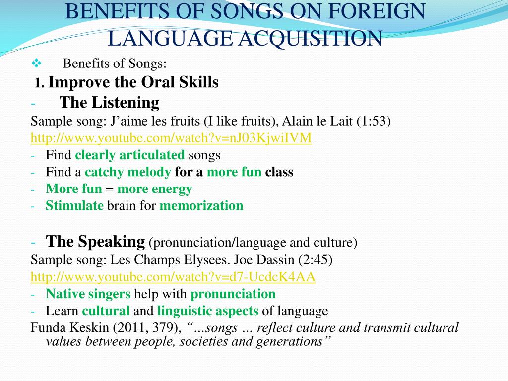 Ppt Reinforcing The Learning And Teaching Through Songs A French Language Case Study Powerpoint Presentation Id