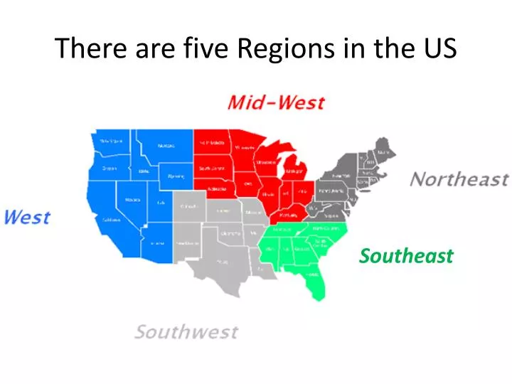 there are five regions in the us n.